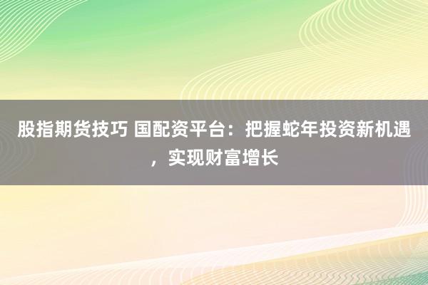 股指期货技巧 国配资平台：把握蛇年投资新机遇，实现财富增长
