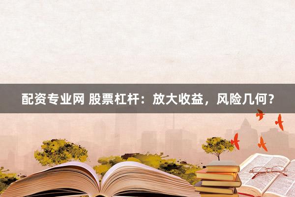 配资专业网 股票杠杆：放大收益，风险几何？