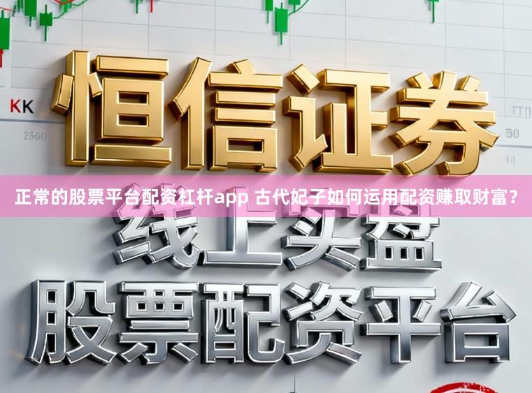 正常的股票平台配资杠杆app 古代妃子如何运用配资赚取财富？